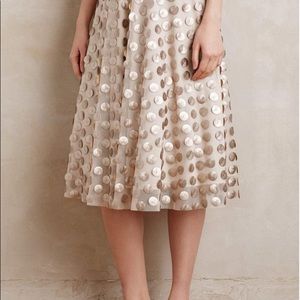 Eva Franco Anthropologie gold dot payette skirt